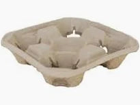 Carrier Tray - 4 cup - Paper Pulp